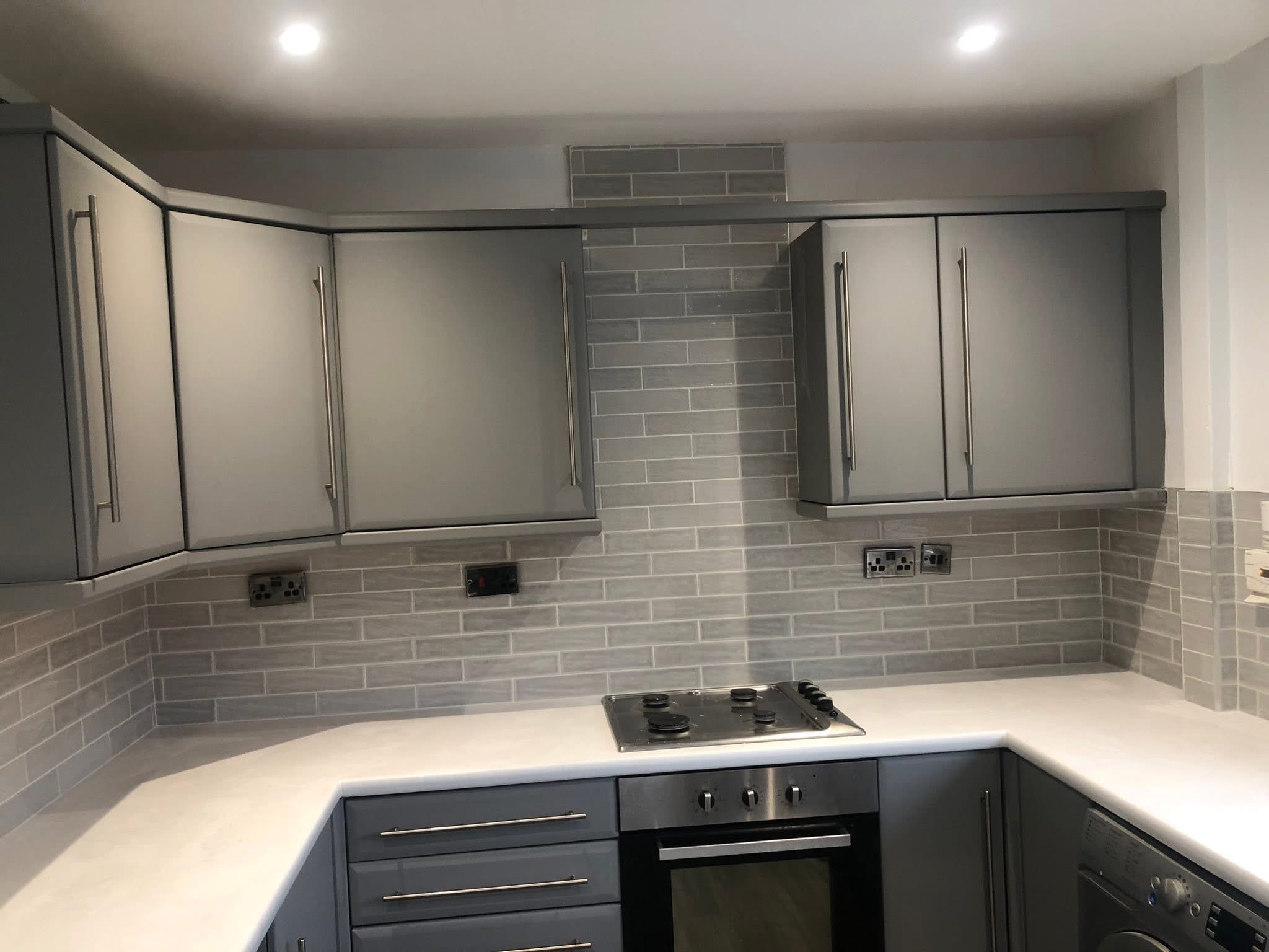 Completed kitchen tiling by BD Ceramics